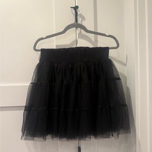 Betsey Johnson Black Tulle Mini Skirt
